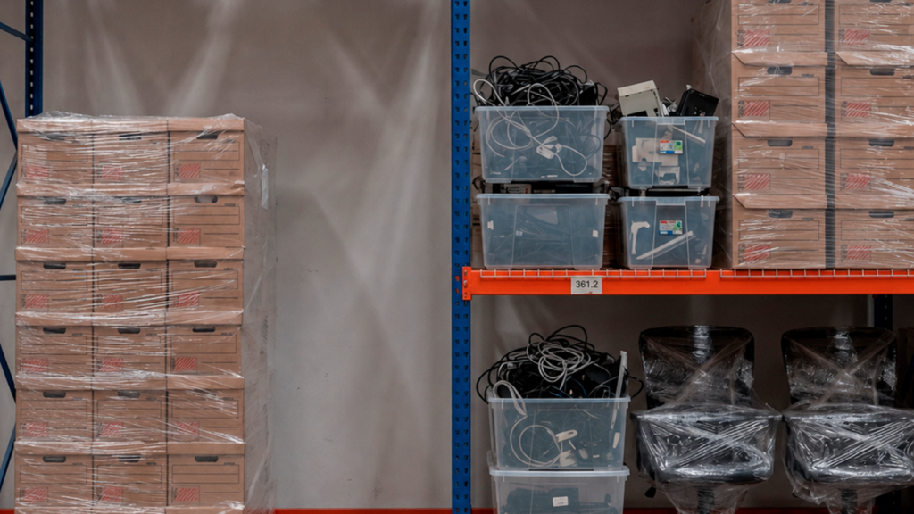 Archivo y equipo tecnológico obsoleto guardado en bodega Mubit