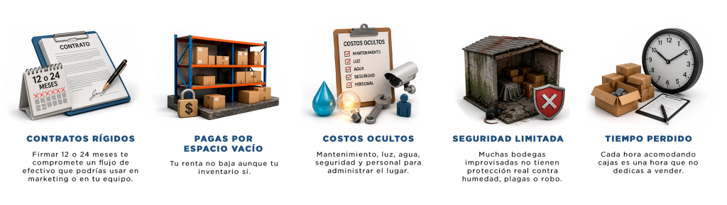 Desventajas de bodegas tradicionales que Mubit elimina con almacenaje flexible
